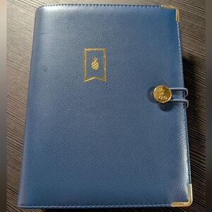 At A Glance Blue Planner with Gold Accents